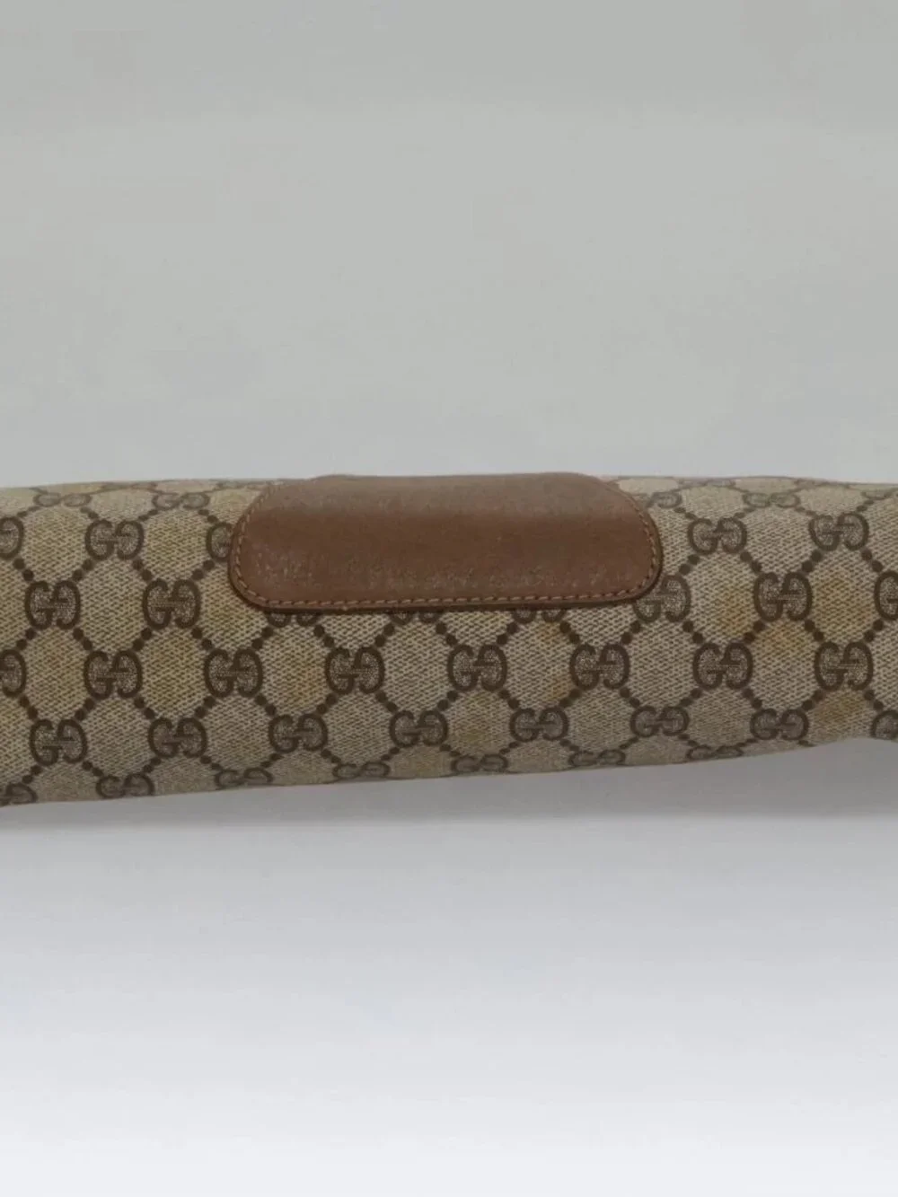GUCCI GG Supreme Web Sherry Line Clutch Bag PVC Beige Red 89 01 033 Auth ep6982